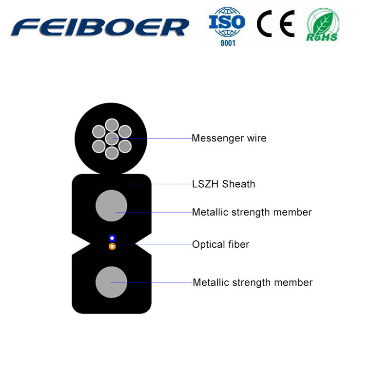 FTTH Self-supporting Bow-type Drop Cable With 7 Stranded Steel Wire