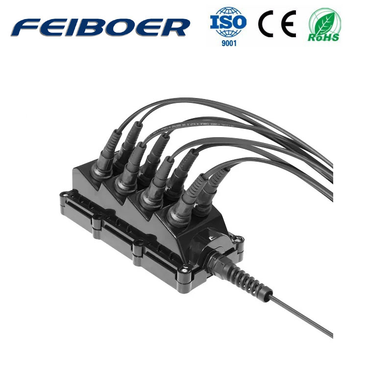 FTTA 1 *8 PLC terminal box with Mini SC waterproof connector IP67 6 ports 4F fiber hub for optitap